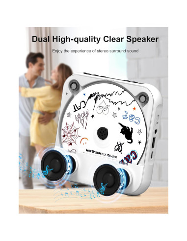 Reproductor de CD portátil ENVYCLOUD 918 Bluetooth recargable