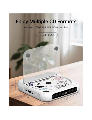 Reproductor de CD portátil ENVYCLOUD 918 Bluetooth recargable