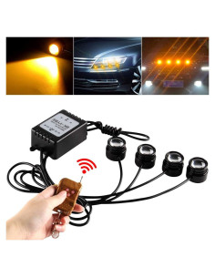 Luz de Advertencia LED Teguangmei 4 en 1 Ámbar 12V Control Remoto