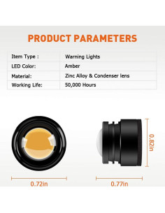 Luz de Advertencia LED Teguangmei 4 en 1 Ámbar 12V Control Remoto 2