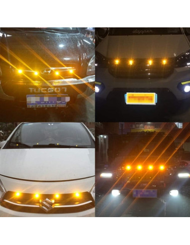 Luz de Advertencia LED Teguangmei 4 en 1 Ámbar 12V Control Remoto