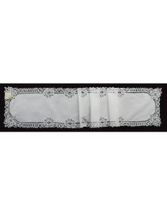 Caminito de Mesa de Encaje Battenburg Blanco Creative Linens 40x224 cm 2