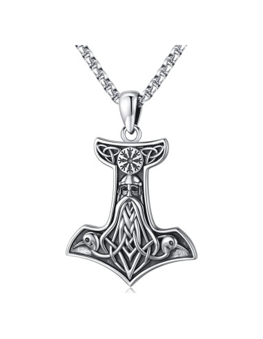 Collar Vikingos Mjolnir Thor Plata Esterlina 925 61 cm