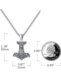 Collar Vikingos Mjolnir Thor Plata Esterlina 925 61 cm 2