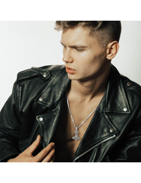 Collar Vikingos Mjolnir Thor Plata Esterlina 925 61 cm