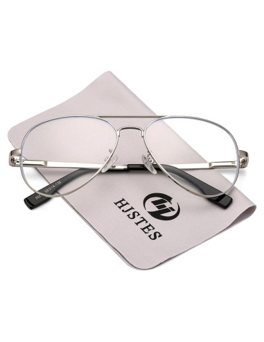 Gafas de Aviador HJSTES Lentes Transparentes Anti-Luz Azul
