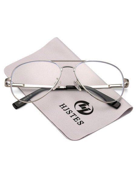 Gafas de Aviador HJSTES Lentes Transparentes Anti-Luz Azul