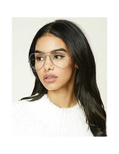 Gafas de Aviador HJSTES Lentes Transparentes Anti-Luz Azul