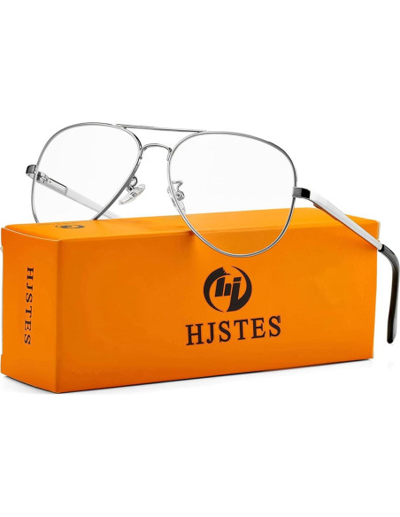 Gafas de Aviador HJSTES Lentes Transparentes Anti-Luz Azul