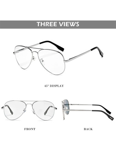 Gafas de Aviador HJSTES Lentes Transparentes Anti-Luz Azul