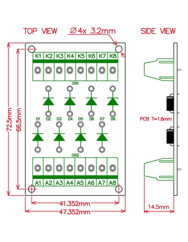 Módulo de Diodo Individual 6A10 Electronics-Salon 6A 1000V