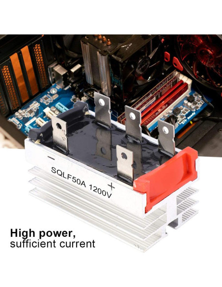 Puente Rectificador Trifásico SQLF50A 50A 1200V con Disipador