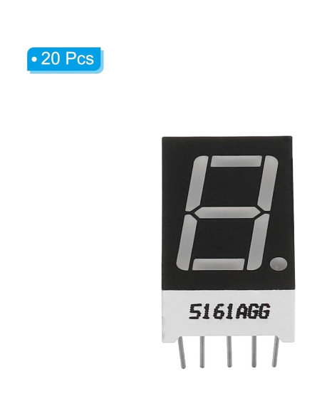 Tubo Digital LED Verde PATIKIL 20 Unidades 0.56" 3.3V 10 Pines