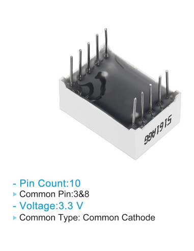 Tubo Digital LED Verde PATIKIL 20 Unidades 0.56" 3.3V 10 Pines