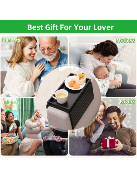 Bandeja de brazo de sofá GEHE de bambú plegable 45.72x33.53cm