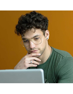 Gafas de Aviador HJSTES Lentes Transparentes Anti Luz Azul 2