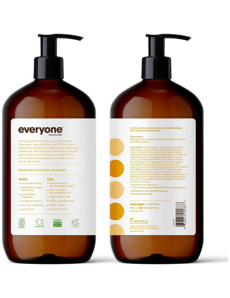 Loción 2 en 1 Everyone Coco y Limón 946 ml Hipoalergénica