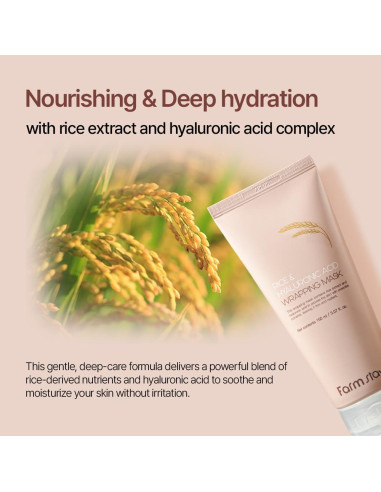 Mascarilla Facial Nocturna FARMSTAY Arroz y Ácido Hialurónico 150ml