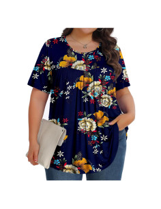 Tops de Talla Grande Tencede para Mujeres, Camiseta Casual 1X-5X