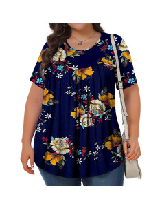Tops de Talla Grande Tencede para Mujeres, Camiseta Casual 1X-5X 2