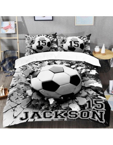 Juego de Ropa de Cama de Fútbol Personalizado LULLLINEN