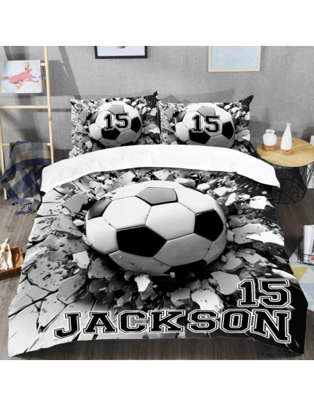 Juego de Ropa de Cama de Fútbol Personalizado LULLLINEN