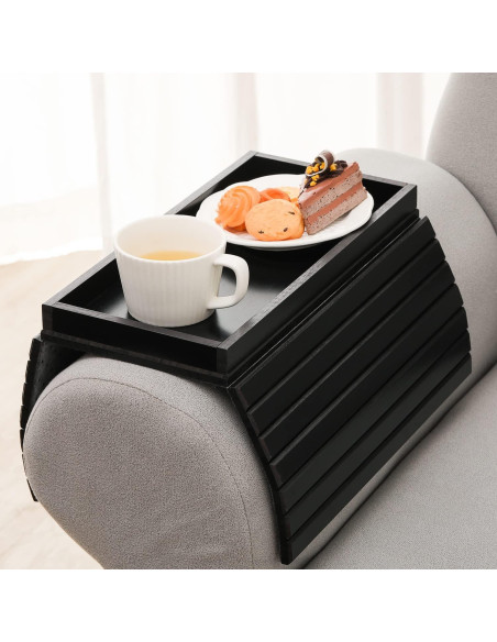 Bandeja de brazo de sofá GEHE de bambú plegable 45.72x33.53cm