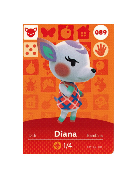 Tarjeta Amiibo Animal Crossing Diana 089/100 - Nueva