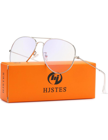 Gafas de Aviador HJSTES Lentes Transparentes Anti Luz Azul