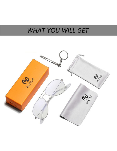 Gafas de Aviador HJSTES Lentes Transparentes Anti Luz Azul