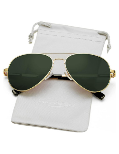 Gafas de sol AIEYEZO Aviador Polarizadas UV400 Oro/G15