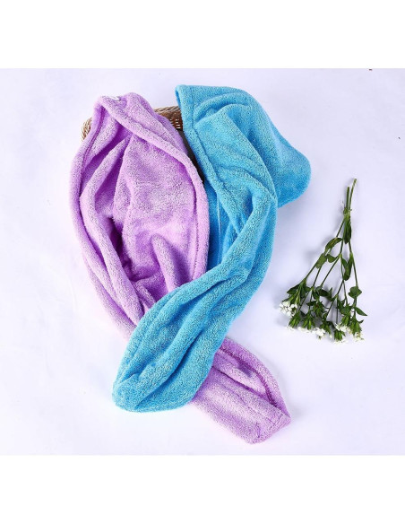 Toalla Turbante Microfibra YYXR - Súper Absorbente 2 Piezas