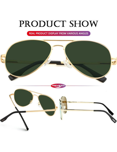 Gafas de sol AIEYEZO Aviador Polarizadas UV400 Oro/G15