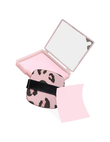 BOROLA Papel Absorbente de Aceite 100 Hojas con Espejo y Puff