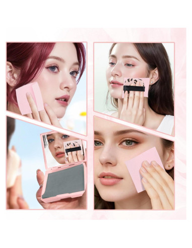 BOROLA Papel Absorbente de Aceite 100 Hojas con Espejo y Puff