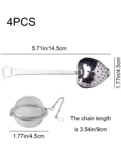 Paquete de 4 Infusores de Té Acero Inoxidable YUANHONGJIAN 2