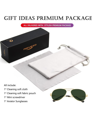 Gafas de sol AIEYEZO Aviador Polarizadas UV400 Oro/G15