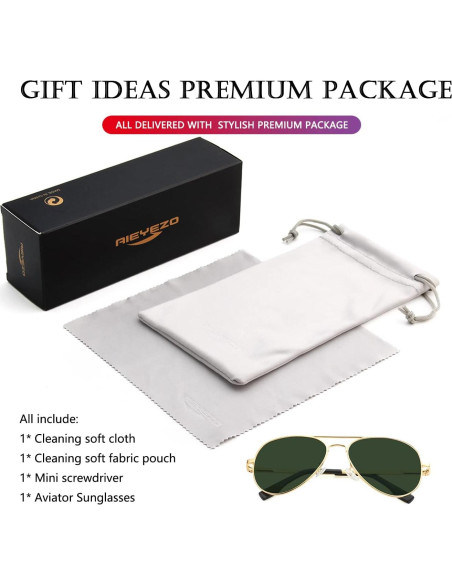 Gafas de sol AIEYEZO Aviador Polarizadas UV400 Oro/G15