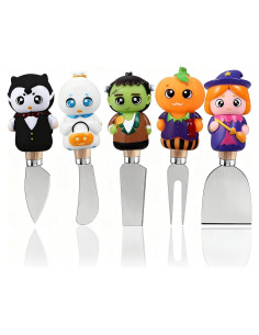 Juego de 5 Espátulas de Queso Halloween Linwnil - Acero Inoxidable