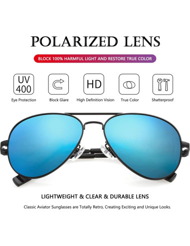 Gafas de sol AIEYEZO aviador polarizadas UV400 unisex