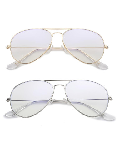 Gafas de Aviador HJSTES Lentes Anti Luz Azul Clásicas