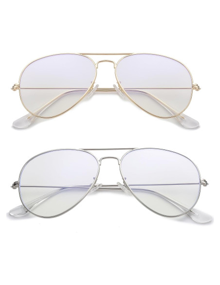 Gafas de Aviador HJSTES Lentes Anti Luz Azul Clásicas