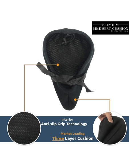 Cojín de Asiento de Bicicleta Temple Tape Elite 28.5x18.5cm Gel