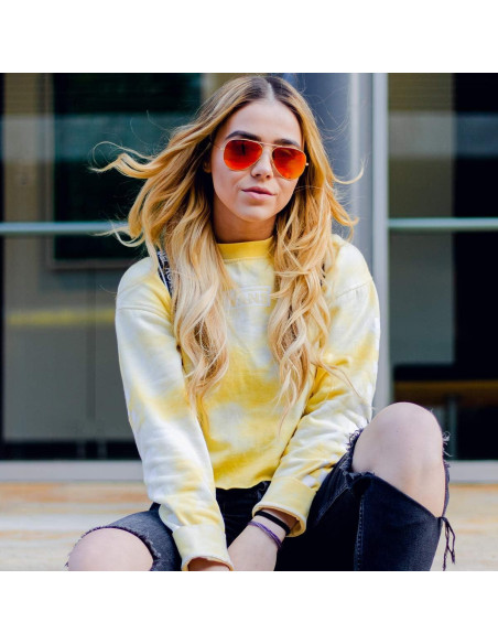 AIEYEZO Gafas de Sol Aviador Polarizadas Oro Espejo Rojo