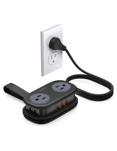 Regleta de Viaje ORICO AP3 20W 4 Salidas AC 3 USB Negro