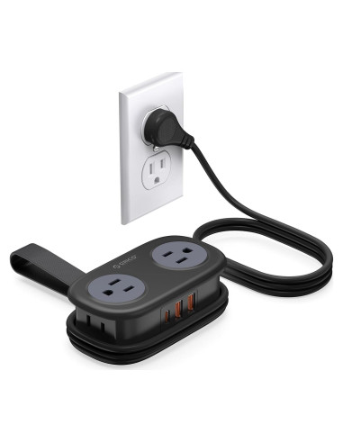 Regleta de Viaje ORICO AP3 20W 4 Salidas AC 3 USB Negro