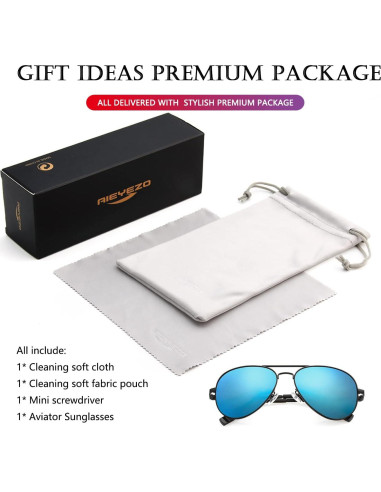 Gafas de sol AIEYEZO aviador polarizadas UV400 unisex