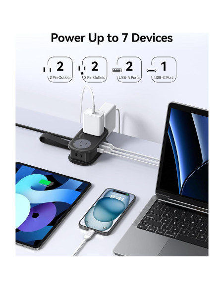 Regleta de Viaje ORICO AP3 20W 4 Salidas AC 3 USB Negro