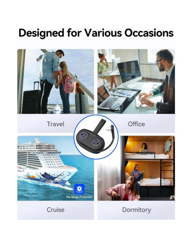 Regleta de Viaje ORICO AP3 20W 4 Salidas AC 3 USB Negro