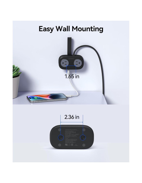 Regleta de Viaje ORICO AP3 20W 4 Salidas AC 3 USB Negro